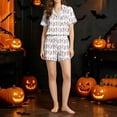 thumbnail image 5 of BOOMNY Halloween Women's Pajama Sets Hallowmas 2 Peice Pjs Set for Women Funny Pumpkin Skeleton Graphic Short Sleeve Sleepwear Tops Shorts Cozy Nightwear Loungewear, 5 of 6
