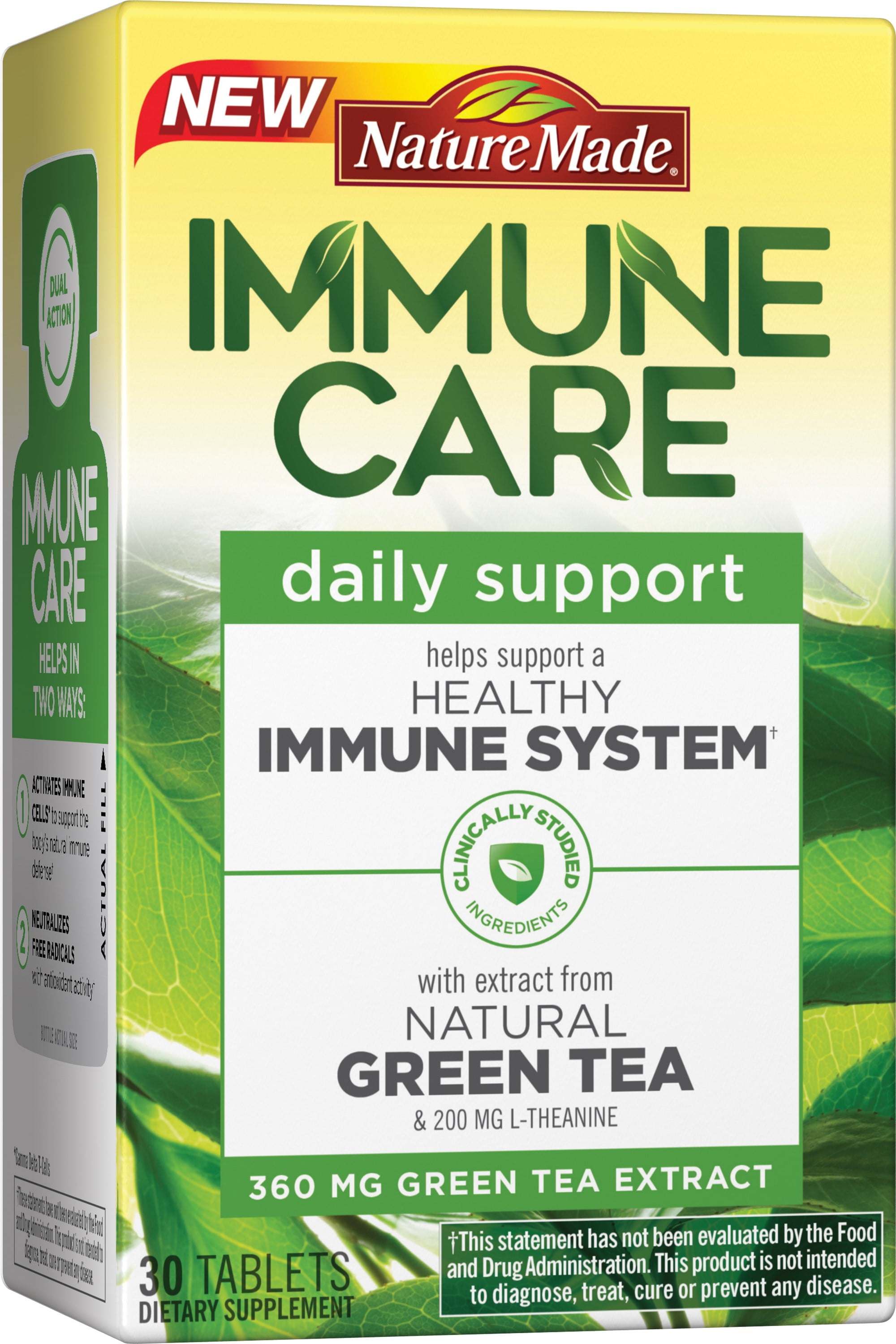 Nature made immune care with natural green tea tablets, 30 ct