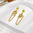 thumbnail image 2 of GKNET Women Heart Dangle Drop 18K Gold Plated Stainless Steel Hoop Huggie Earrings, 2 of 3