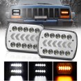 thumbnail image 4 of Paquete de 2 faros delanteros LED para automóvil de 7 pulgadas con haz alto / bajo blanco CACAGOO Faros de automóviles, 4 of 7