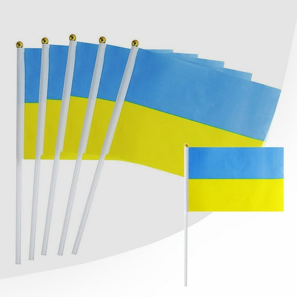 Boreal Craft European Cup Fans Ukraine Hand Cranked Flag 14*21cm Bunting Bag Toddler Holiday Banners Snowflake Banner for Mantle Wall Flag Cool Flags for Room Teen Girls Canadian Flag Small 2x3