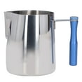 thumbnail image 4 of 600ml Acero inoxidable café frothing jarra romper resistencia leche frothing taza con desmontable handleblue, 4 of 8