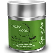 Matcha Moon Organic Ceremonial Grade Authentic Japanese Matcha Green Tea Powder from Uji Kyoto Japan - Best for Traditionally Whisked Hot Tea, Cold Brew, Lattes - Spring Zen - 30g Tin