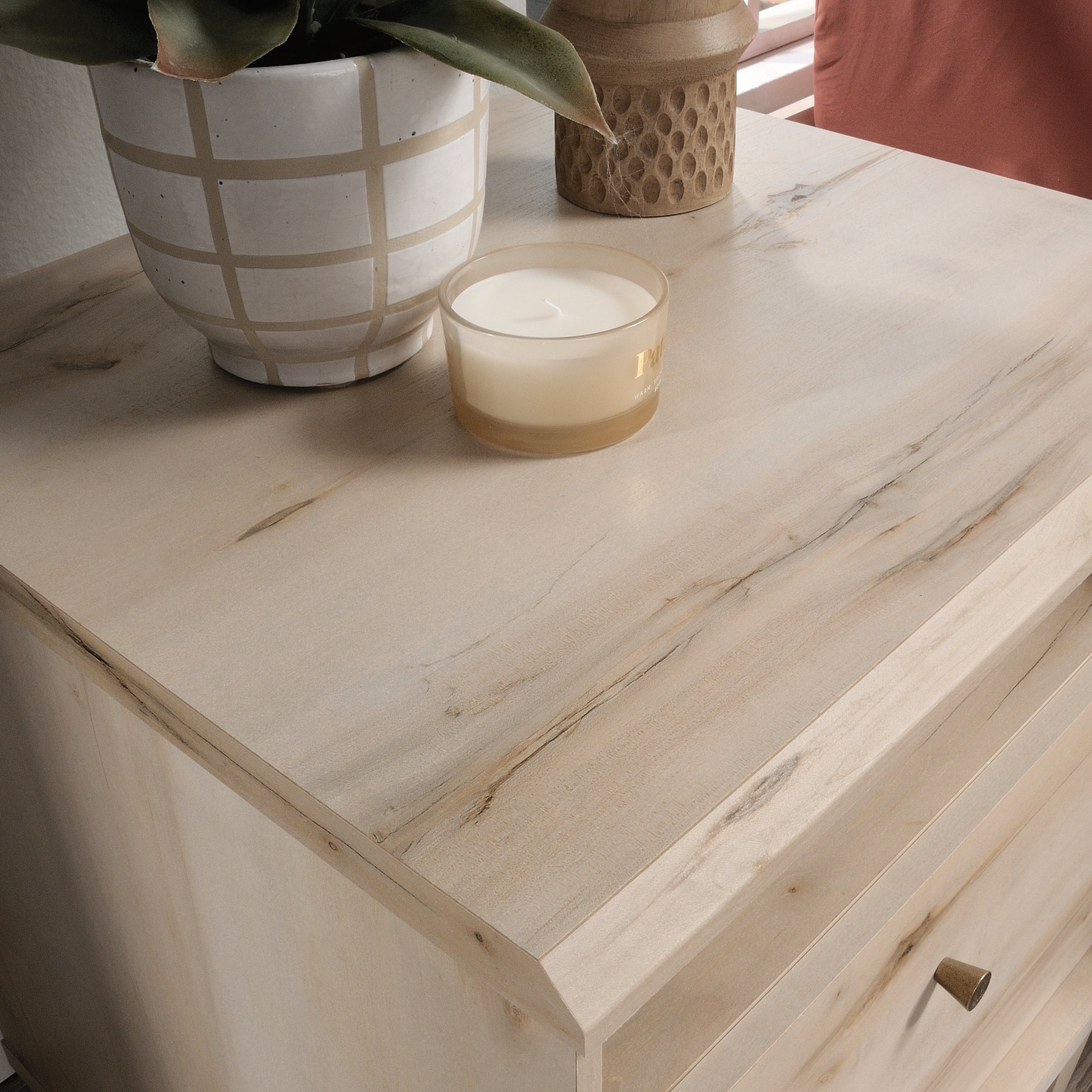 Sauder Willow Place 1-Drawer Nightstand with Open Shelf Storage, Pacific Maple Finish