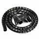 thumbnail image 1 of Organizador de cable flexible Uxcell de 10 pies y 15 mm, tubo de envoltura espiral con clip negro, 1 of 3