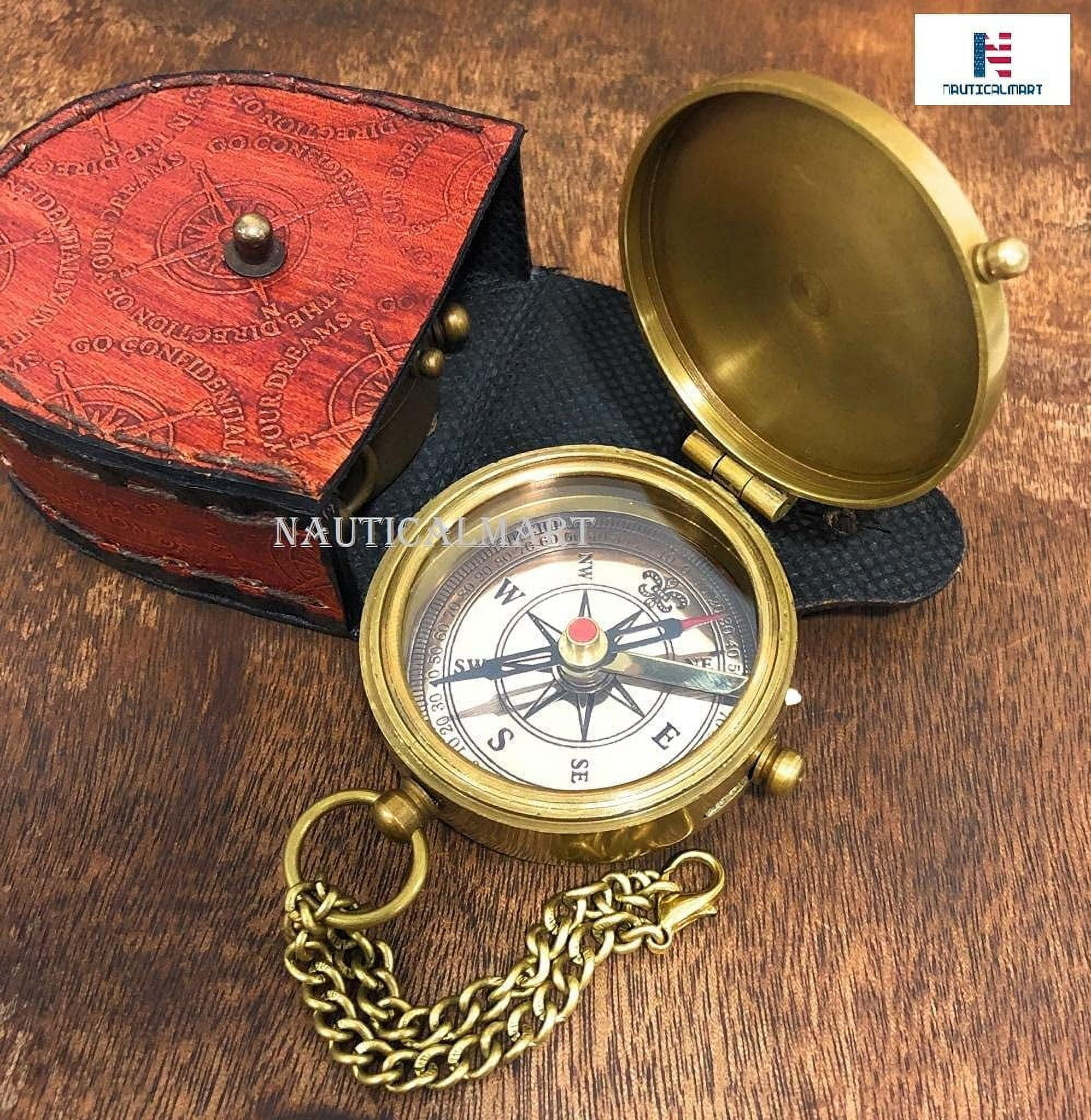 NauticalMart Compass with Leather Case for Camping