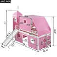 thumbnail image 2 of Harper & Bright Designs Low Loft Bed Twin Size with Slide and Storage Stairs, Wood Loft Bed with Tent & Tower for Boys & Girls, Pink, 2 of 18