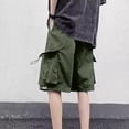 thumbnail image 5 of Men's Outdoor Cargo Shorts, Quick Dry Breathable Multi-Pocket Drawstring Shorts for Hiking Camping Daily Wear Daily Outdoor Activity Green M, 5 of 5