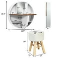 thumbnail image 2 of Patiojoy Modern Vanity Stool  Round Cushioned Stool with Wooden Legs White, 2 of 4