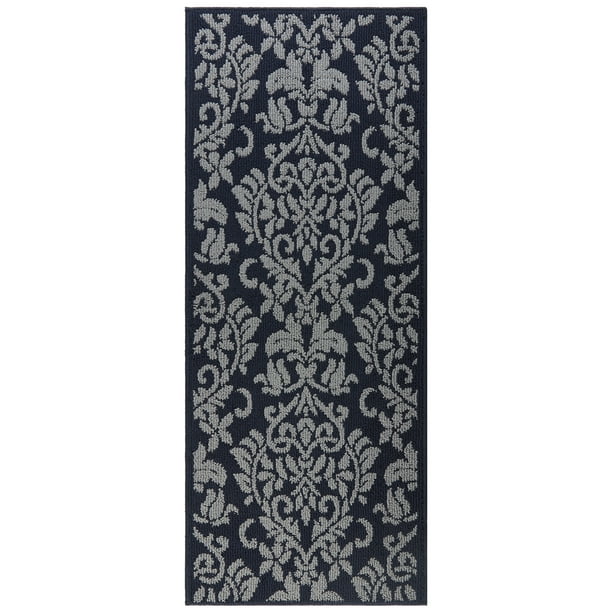 Nicole Miller New York Rosewood Ellie Scroll Accent Rug, Navy/Gray, 23.