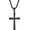 black no chain, variant on Unisex Stainless Steel Personality Simple Plain Twist Cross Pendant Amulet Crucifix Necklace Christian Jewelry