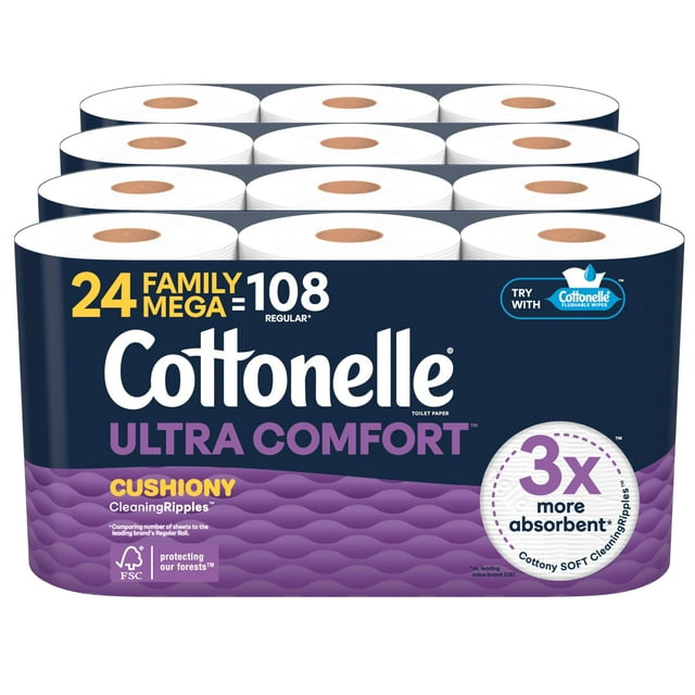 Papel higiénico Cottonelle Ultra Comfort 24 Family Mega Rolls