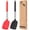 BLACK-RED, variant on Bundlepro 2 Pack Silicone Spatula, Kitchen Turner, Cookware for Fish, Eggs ,Meat, Blue + Grey