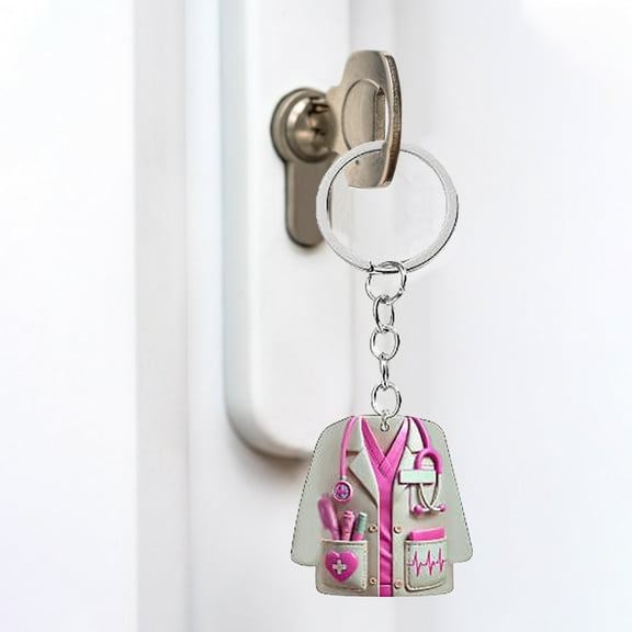 Nurse Uniform Acrylic Keychain for Medical Professionals Pendant Tree Decoration Gift for Healthcare Workers(A)