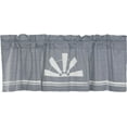 thumbnail image 2 of VHC Brands Sawyer Mill Windmill Graphic/Print Chambray Cotton Farmhouse Kitchen Rod Pocket Hanging Loops Stenciled 20x60 Curtain, Valance, Denim Blue, 2 of 3