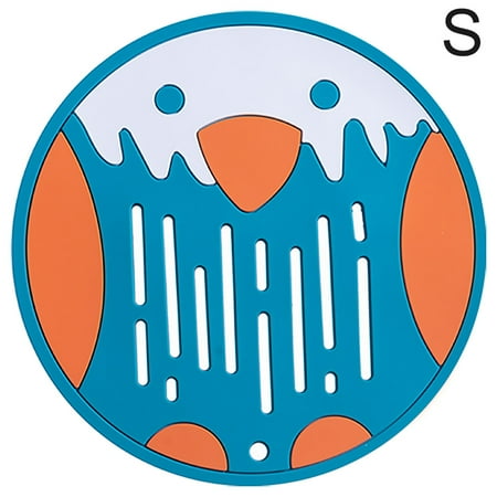 

ABIDE Guangcailun Silicone Thermal Insulation Pad Anti-Slip Cup Coaster Kitchen Cartoon Anti Scald Pot Dining Table Mat Orange S