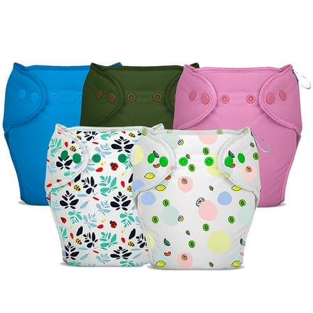 Bumberry New & Improved Smart Nappy For New Born Baby (LXL |10-18 months) | Holds Upto 3 Pees With Extra Absorbtion & 100% Leak Protection All in One Cloth Diaper For Just Borns - 5 Pcs Pack