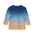 thumbnail image 4 of Luxalzxs 3/4 Length Sleeve Girls Gradient Print Shirts Summer Cute Tees Basic Crewneck Blouse Preppy Tunic Tops for Teen Girls 3-12 Years, 4 of 5
