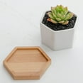 thumbnail image 4 of Wosthever Macetero suculento hexagonal de cerámica con bandeja de bambú, vida al escritorio con estilo, barato y fácil de limpiar Jardín y Patio, 4 of 6