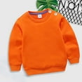 thumbnail image 3 of Fashion Clothes Sweatshirt New Kids Cute Sweatshirts Boys Girls Solid Color Crewneck Long Sleeve Cotton Pullover Tops for Fall Winter Orange 80, 3 of 4