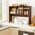 thumbnail image 2 of Costway Computer Desktop Bookcase Countertop Storage Bookshelf Organizer with 4 Cubbies Walnut, 2 of 10
