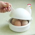 thumbnail image 3 of Hervidor de huevos, cocedor de huevos para microondas, cocedor eléctrico de 4 huevos con accesorio de vapor, cocedor de huevos en forma de pollo para cocina casera, 3 of 5