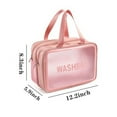 thumbnail image 5 of Clear Travel Makeup Bag for Women PVC Waterproof Large Zipper Bag with Dividers for Stadium Cosmetic Toiletry Organizer Tote Bag Pink, 5 of 6