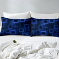 thumbnail image 5 of Blue Purple Geometric Sheet Set Geometry Gradient Cubes Sheets Twin Size,Neon Ombre Light Bed Sheets Set Abstract Modern Soft Flat Fitted Sheet For Kids Boys Girls Teens Room Decor, 5 of 7