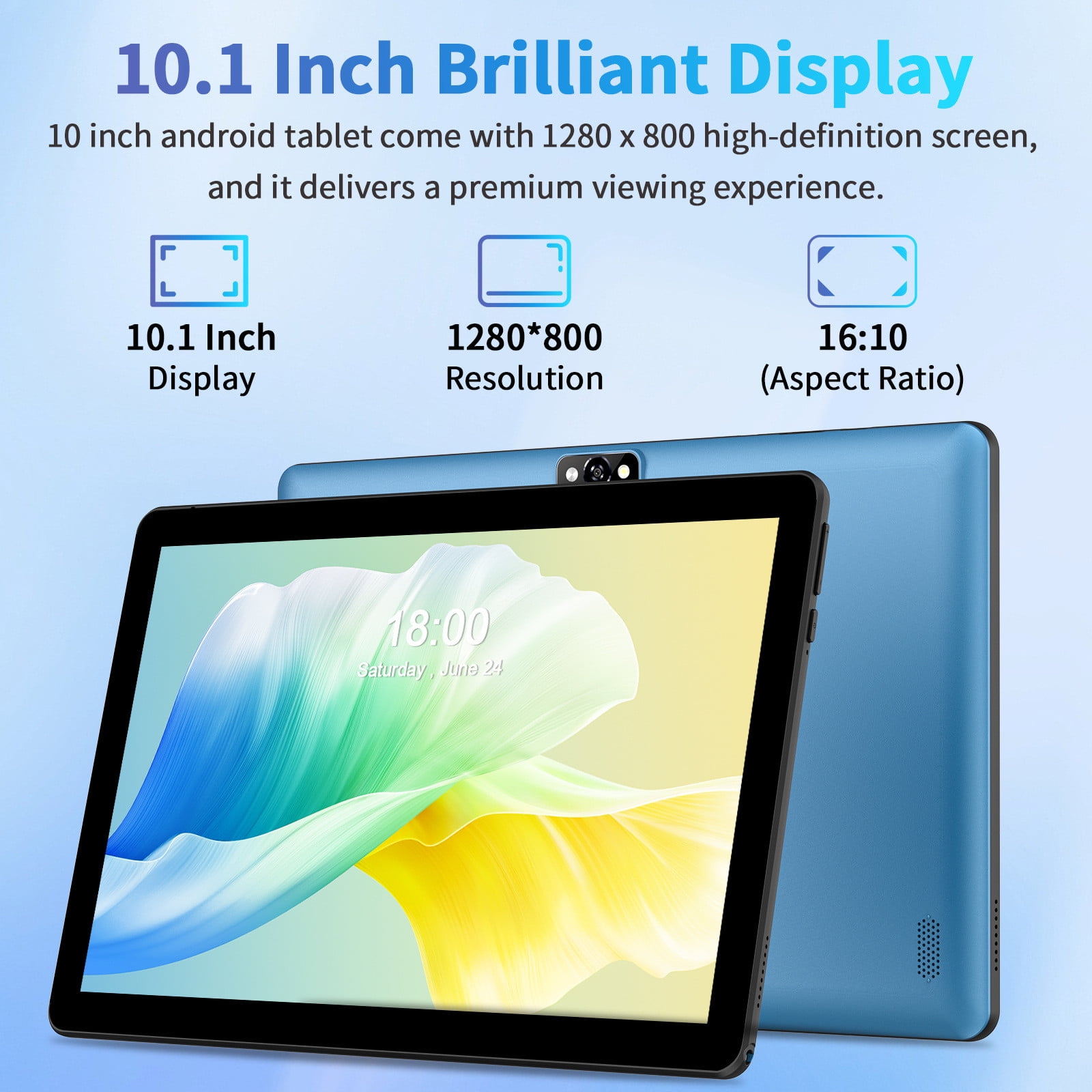 10.1-Inch Android 13 Tablet Set with 7GB+64GB, 1TB Expandable, IPS HD Display, WiFi 6, Bluetooth 5.2, Dual Camera, 6000mAh Battery – Includes Wireless Keyboard, Mouse & Screen Pen