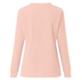 thumbnail image 5 of NINGMENG Hauts pour Femmes Couleur Unie Col Rond Manches Longues Hiver Pull T-Shirts Extérieur, Rose, L, 5 of 5