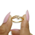 thumbnail image 5 of AFFY 0.10CT Natural White Diamond Bypass Heart Promise Ring for Women 14K Yellow Gold over Silver-12, 5 of 6