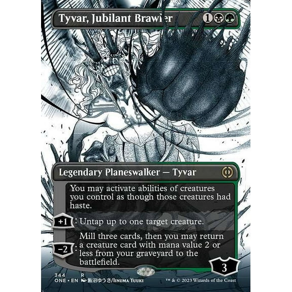 MtG Phyrexia: All Will Be One Rare Tyvar, Jubilant Brawler (Borderless Planeswalker) #344