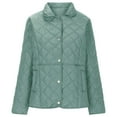 thumbnail image 5 of Womens Puffer Jacket Trendy Lightweight Lapel Button Down Quilted Jackets 2025 Winter Warm Long Sleeve Puffy Coats Outwear With Pockets Cyan XL, 5 of 9