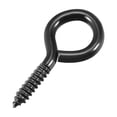 thumbnail image 3 of Ganchos de ojo de tornillo de hierro Uxcell de 1.2 pulgadas, tornillos autorroscantes, colgador atornillable negro, paquete de 14, 3 of 5