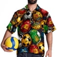 thumbnail image 4 of Football Men's Short Sleeve Button Down Casual Poplin Shirts for Summer Beach, Printed Design - Unisex, 4 of 6