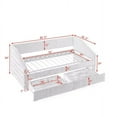 thumbnail image 7 of Twin Size Daybed with Two Storage Drawers, Wooden Daybed Frame with Sturdy Slat Support, Linen Sofa Bed for Living Room, Bedroom, No Box Spring Needed, 82.5"L x 42.5"W x 34"H, 7 of 7