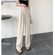 thumbnail image 1 of Pantalones de traje pequeños y estrechos, de primavera y otoño, de cintura alta, drapeados, informales, de talla grande, pantalones de pierna ancha y rectos para mujer., 1 of 6
