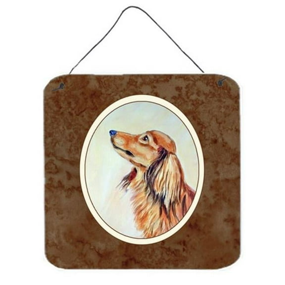 Long Haired Red Dachshund Wall or Door Hanging Prints
