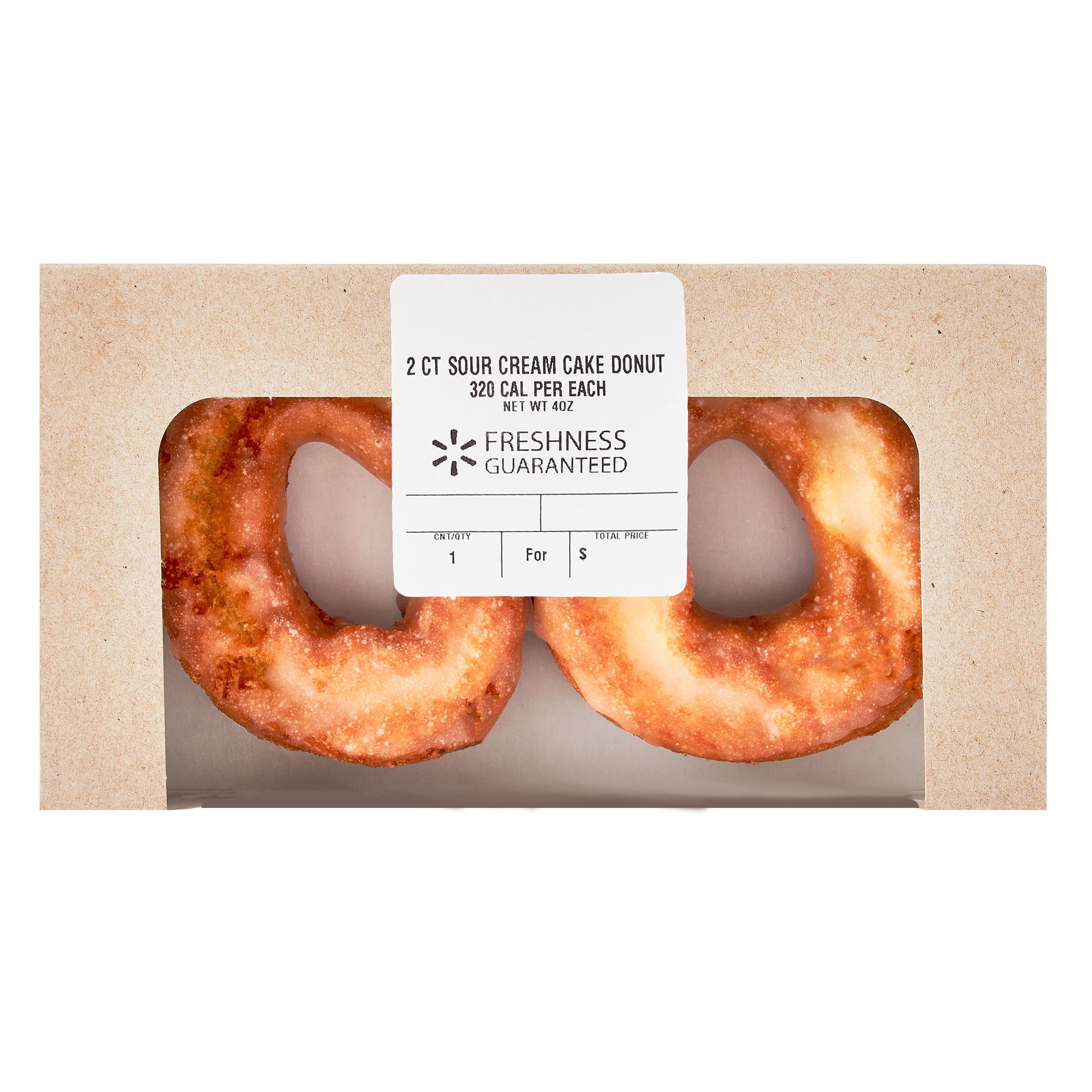 Freshness Guaranteed Glazed Sour Cream Cake Donuts, 2 Count