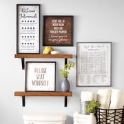 Bathroom Testamonials Wall Sign - Humorous Art with Rustic Design