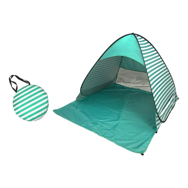 Beach Tent UPF 50 up Tent for Family Camping Outdoor Activities Backyard Green Stripes L
