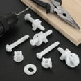thumbnail image 5 of 4Pcs Toilet Seat Hinges Screws, White Universal Plastic Toilet Seat Hinge Bolt Screws with Nuts and Washers for Fixing the Top Toilet Seat, 5 of 6