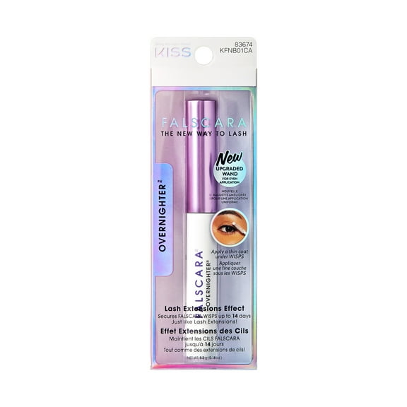 KISS Falscara 14-Day Overnighter Liquid False Eyelash Adhesive, Black, Net Wt. 0.18 oz.