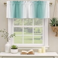 thumbnail image 3 of Aqua Teal White Ombre Valances for Windows, Decorative Rod Pocket Window Valance Curtains, Modern Abstract Art Farmhouse Gradient Short Curtain Drapes for Kitchen/Living Room, 2 Panels, 42" W x 18" L, 3 of 8