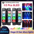 thumbnail image 2 of Mini araña de luces LED RGBW con cabezal móvil y activación por voz, con haz DMX, para fiestas, eventos, DJ, 2 of 5