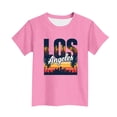 thumbnail image 4 of EGNMCR T-shirt Imprimé à Manches Courtes pour Enfants Col Rond Manches Courtes Décontracté Polyvalent pour Filles Haut en polyester, 4 of 5