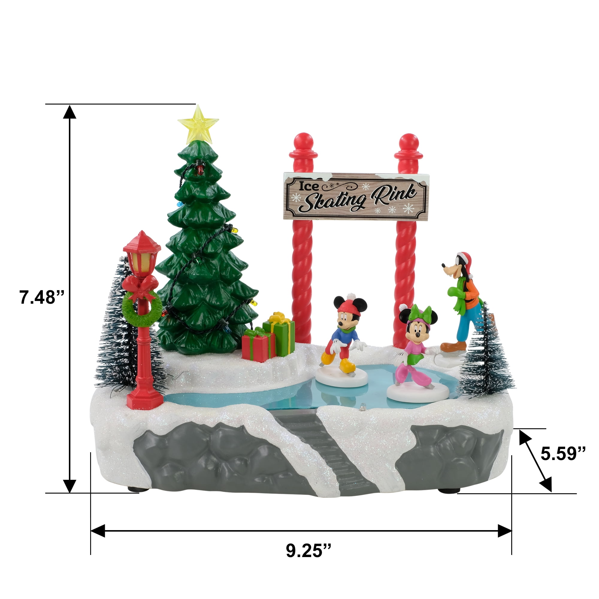 ディズニー　Mickey’s Holiday Skaters Rare Mr. Christmas Disney Mickey's Holiday Skaters Musical Ice