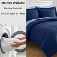 thumbnail image 5 of Mainstays Reversible Comforter and Sheet Set, 7-Piece Bed-in-a-Bag, Queen, Navy, 5 of 12