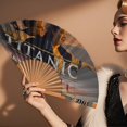 thumbnail image 3 of Titanic Abanico Plegable Chino, Abanico de Mano de Poliéster Plegable, Abanicos para Baile Fiesta Hogar, Adecuado para Hogar, Oficina, Fiesta, 3 of 6
