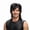 Black, variant on Black Wolf Tail Mullet Wigs for Men - Short Front Long Back Hair for Cosplay and Parties